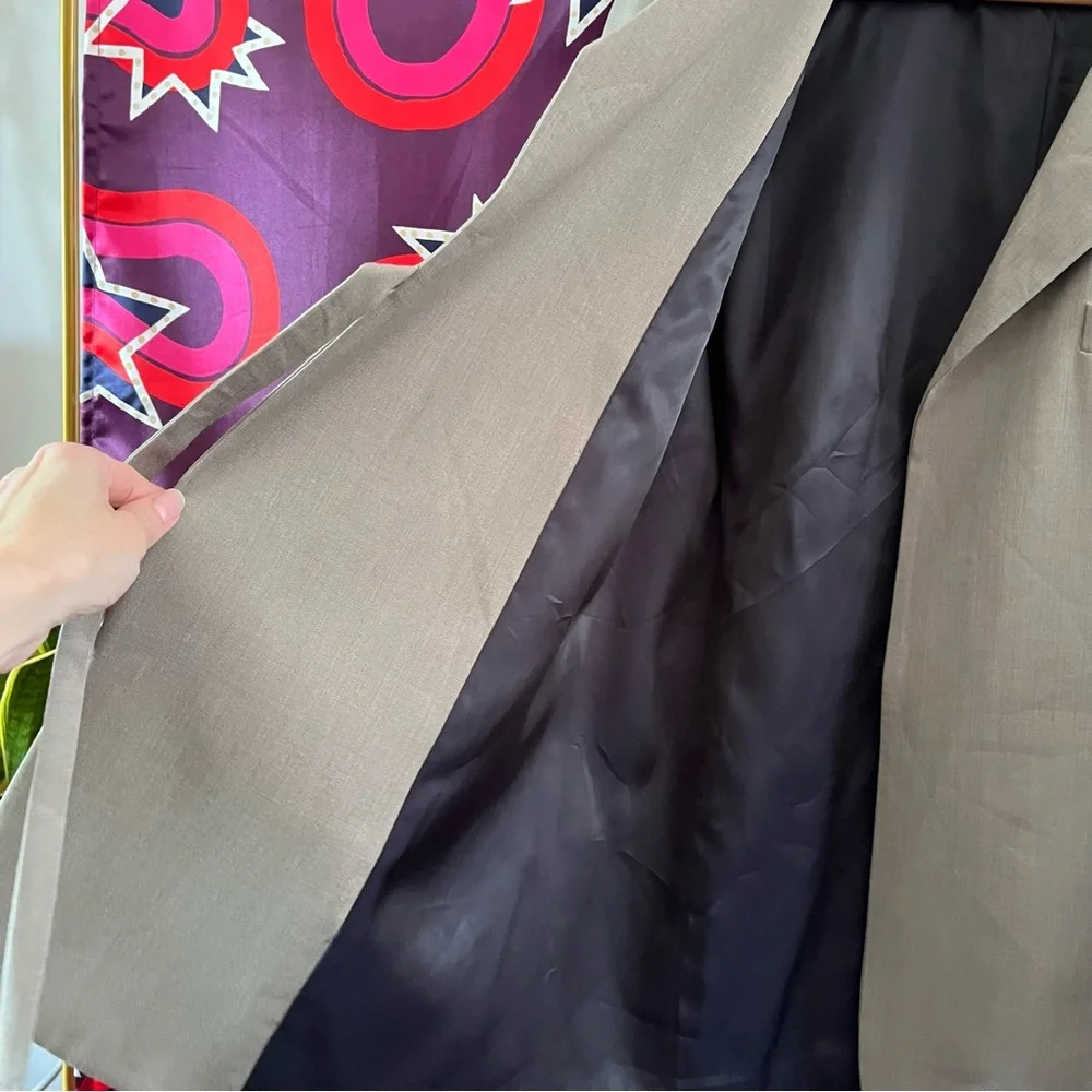 Chloe Wool Twill Jacket Side Tie Blazer Grey France Embroidered Belted Belt Rare - Picture 5 of 15